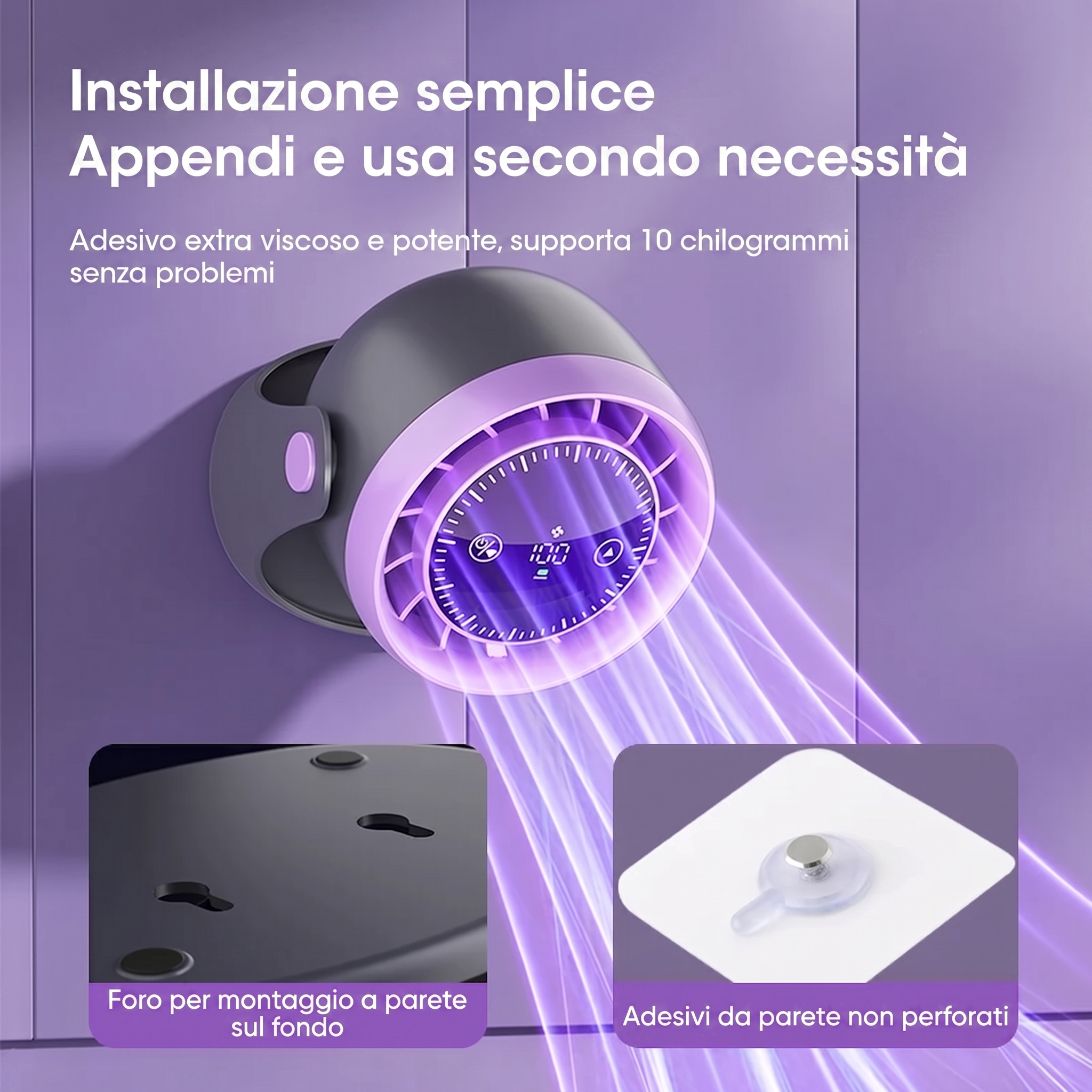 AirSense - Ventilatore da Tavolo Portatile Mini